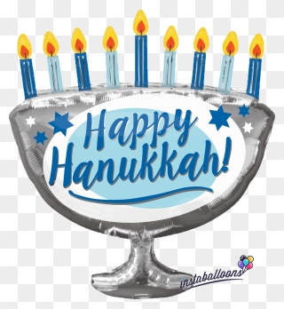 Happy Hanukkah Menorah Large 29" Balloon - Happy Hanukkah Menorah Clipart