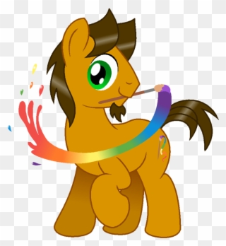 Paint Brushes With Paint On Them - Pony With Paint Brush Clipart