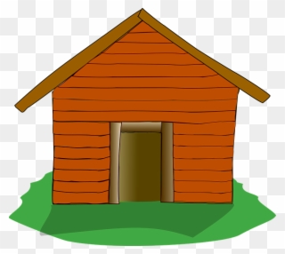 Three Little Pigs Wood House Clipart