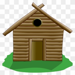 Clip Art Log Cabin Log Cabin Clip Art At Clker Vector - Wood House Three Little Pigs - Png Download