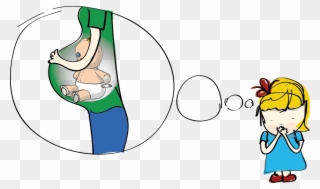 Edith's Mummy Has Got A Baby In Her Tummy - Cartoon Clipart