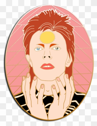 David Bowie Hard Enamel Lapel Pin Concept Art - David Bowie Enamel Pin Clipart
