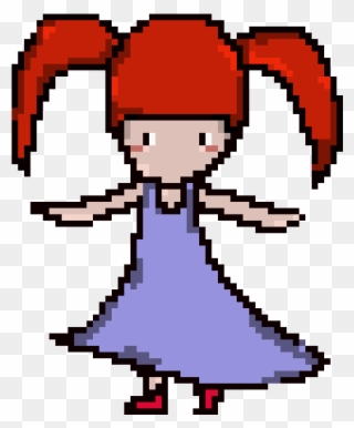 Little Girl With Red Hair And Purple Dress - Dress Clipart