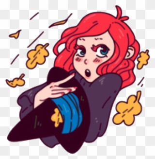 Ftestickers Redhair Autumn Witch Beautiful Kawai Freeto - Стикеры Имбирная Ведьмочка Clipart