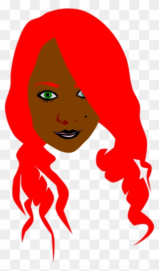 Hair Dark Cartoon Girl With Blonde Hair And Blue Eyes Clipart
