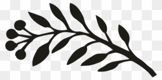 Greely - Black And White Leaf Border Png Clipart