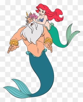 King Triton And Ariel S Sisters Clip Art 2 Disney Clip - King Triton And Ariel - Png Download