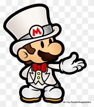 How About Rounding That Out With Our Flat Friend In - Paper Wedding Mario Clipart