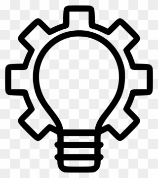 Innovation Icon - Bulb With Gear Icon Clipart