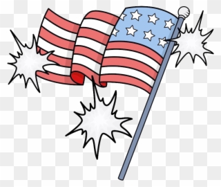 Of The United States Independence Day Clip - Us Flag Cartoon Png Transparent Png