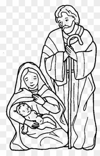 Bible Coloring Page - Nativity Drawings Clipart