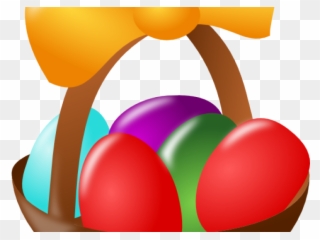 Easter Eggs Clipart Coloured - Easter Egg Basket Clip Art - Png Download
