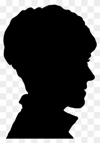 Face Silhouette Of Young Woman - Old Woman Silhouette Png Clipart
