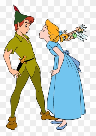 Wendy's Cliparts - Peter Pan Wendy And Tinkerbell - Png Download