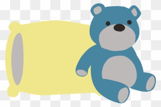 Teddy Bear With Pillow - Bear Clipart