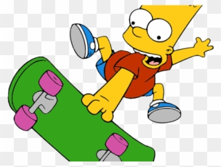 Bart Simpson Clipart Transparent Background - Bart Simpson Skate Png