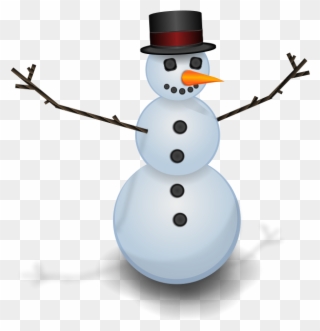 Free Snow Man With Hat - Clip Art Snow Man - Png Download