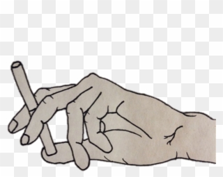 Anime Manga Kawaii Sketch Cigarette Smoking Smoker - Cigarette Hand Png Clipart