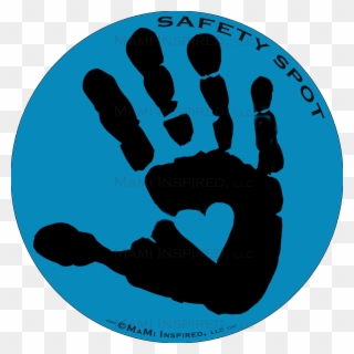 Safety Spot Kids Black Hand Color Background Car Magnet - Safe Spot Magnetic Label Child Clipart