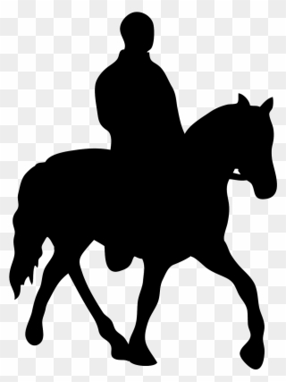 Alba-equestrian - Com - Man On Horse Silhouette Clipart