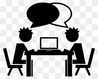 Students Talking On A Table With A Computer Comments - Tutoring Clipart - Png Download