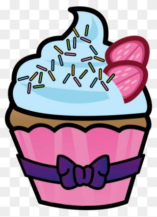 Cupcakes Clipart Half Eaten Cupcake - Sketsa Gambar Ice Cream - Png Download