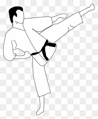Anonymous Karate Kic - Martial Arts Clip Art - Png Download
