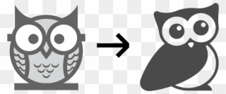 As A Favicon Or In White On Colored Backgrounds, Which - Owl Black And White Cartoon Transparent Background Clipart