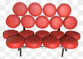 George Nelson Marshmallow Red Leather Sofa - Chair Clipart