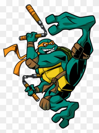 Hd Wallpapers Online Coloring Pages Ninja Turtles - Michelangelo Ninja Turtle Clipart - Png Download