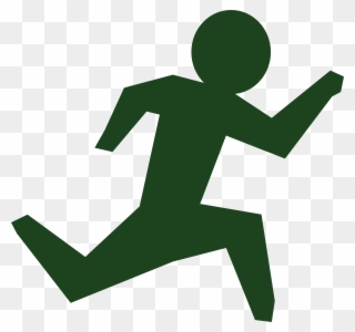 Black Running Man Cartoon Clipart