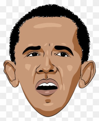 Graphic Transparent Library Cartoon Png Caricatures - Cartoon Obama Head Png Clipart