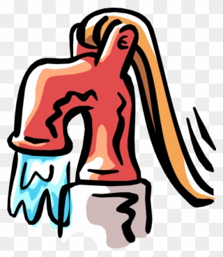 Vector Illustration Of Water Pump Reciprocating Hand - Handpump Clipart