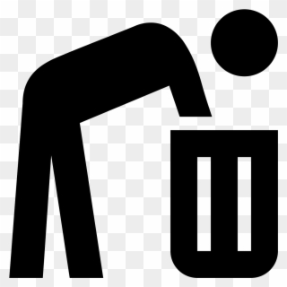 It's A Figure Of A Man Leaning Over Into A Garbage - Waste Clipart