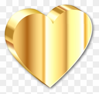 Drop Shadow Computer Icons Heart Gold - Gold Heart Icon Png Clipart