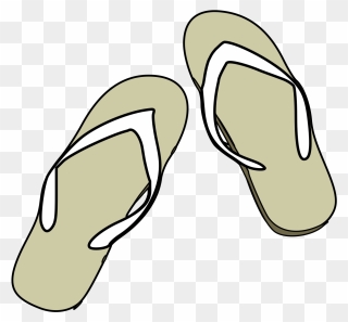 Flip Flops Black White Clip Art - Slippers Clipart In Black And White - Png Download