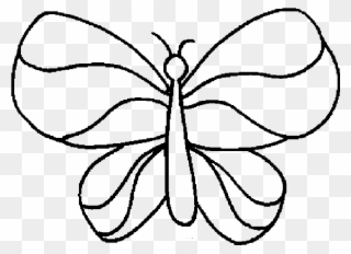 Butterfly With Wings That Simple Coloring Sheet - Coloring Book Real Butterfly Clipart