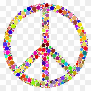 Clipart - Hippie Peace Sign Clipart - Png Download