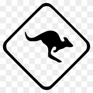 Kangaroo Animal Attention Warning Comments - Traffic Sign Clipart