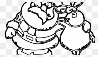 Christmas Kangaroo Coloring Page With Cookie Clip Art - Christmas Border Clipart Black And White - Png Download