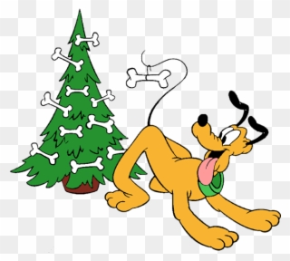 Pluto Decorating Tree - Winnie The Pooh Christmas Coloring Clipart