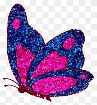 Sparkly Butterfly Clipart - Butterfly Glitter Clip Art - Png Download