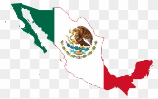 Mexican Flag On Country Clipart