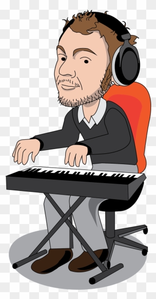 Sven Illustrator - Keyboard Player Illustration Clipart
