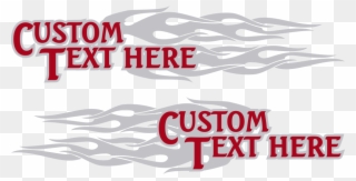 Motorcycle Flaming Text Outline Gas Tank Decals - Motorcycle Clipart
