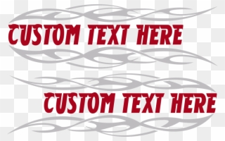 Motorcycle Flaming Block Text Gas Tank Decals - Motorcycle Clipart