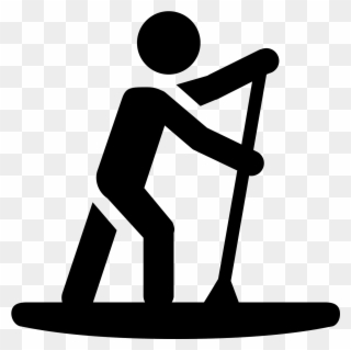 This Is A Drawing Of A Man By Himself On A Boat - Stand Up Paddle Icon Clipart