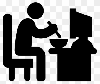 Man Sitting In His Eating Lunch Svg - Man On Computer Logo Clipart