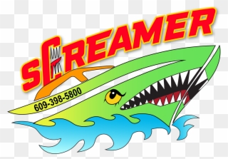 Screamer Speedboat & Dolphin Watch Clipart