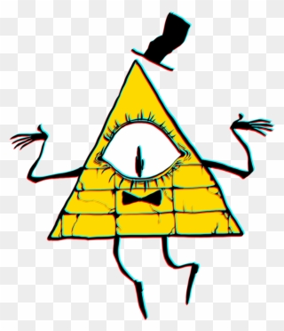Billcipher Gravityfalls Cartoon Pyramid Yellow Eye - Bill Cipher Clipart